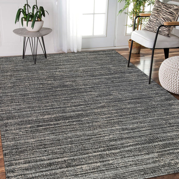 AMER Rugs Maryland Cecil MRY-9 Indoor-Outdoor Machine Made Polypropylene Modern & Contemporary Striped Rug Iron 6'6" x 9'10"