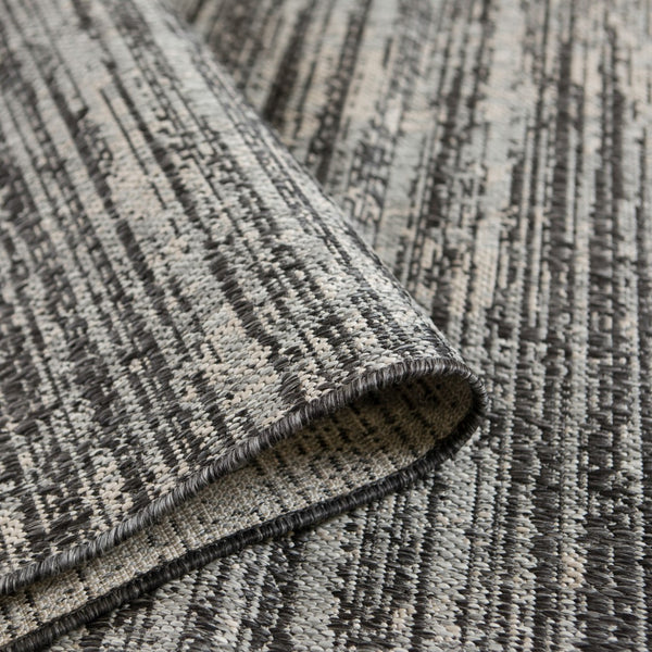 AMER Rugs Maryland Cecil MRY-9 Indoor-Outdoor Machine Made Polypropylene Modern & Contemporary Striped Rug Iron 6'6" x 9'10"