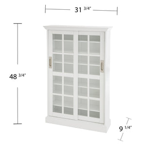 Safavieh Media Cabinet With Lattice Sliding Doors Birch Veneer Mdf Adjustable Shelving Living Room WHITE MS1072