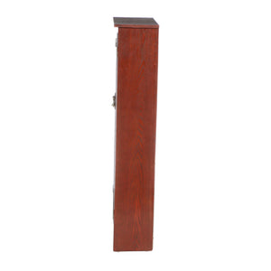 Safavieh Window Pane Media Cabinet With Tempered Glass Doors And Oak Veneer For Classic Living Rooms BROWN MS1073