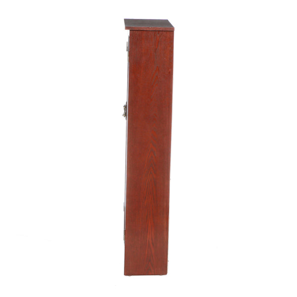 Safavieh Window Pane Media Cabinet With Tempered Glass Doors And Oak Veneer For Classic Living Rooms BROWN MS1073