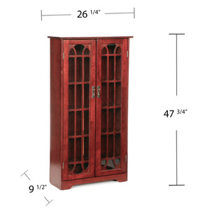 Safavieh Window Pane Media Cabinet With Tempered Glass Doors And Oak Veneer For Classic Living Rooms BROWN MS1073