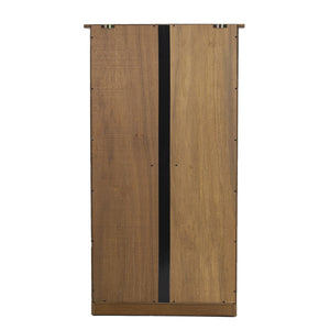 Safavieh Window Pane Media Cabinet With Tempered Glass Doors And Ash Veneer For Living Room Storage MS1074
