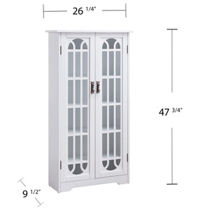 Safavieh Window Pane Media Cabinet With Tempered Glass Doors And Oak Veneer For Classic Living Rooms WHITE MS1075