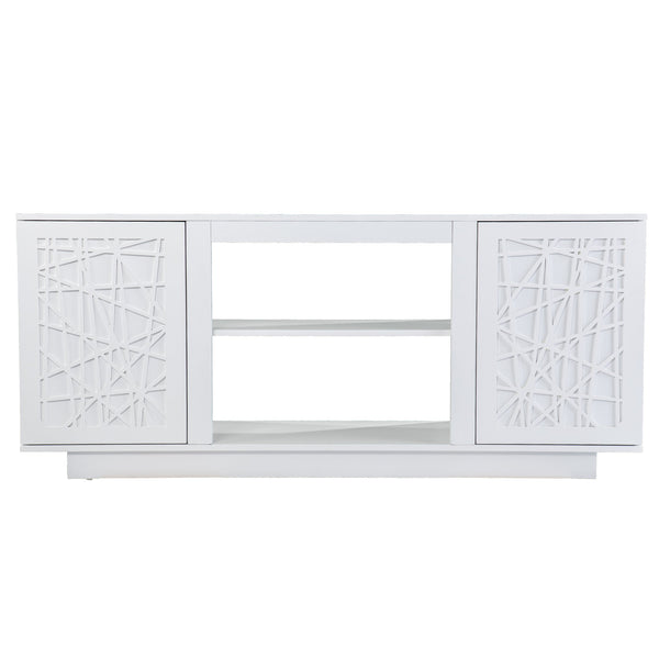 Safavieh Delgrave Electric Fireplace Tv Cabinet With Mdf Build And Sleek Media Storage MS1095656