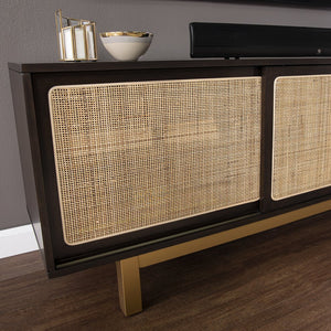 Safavieh Carondale Rattan Panel Media Console With Birch Veneer Mdf And Adjustable Cabinet Storage MS1096313