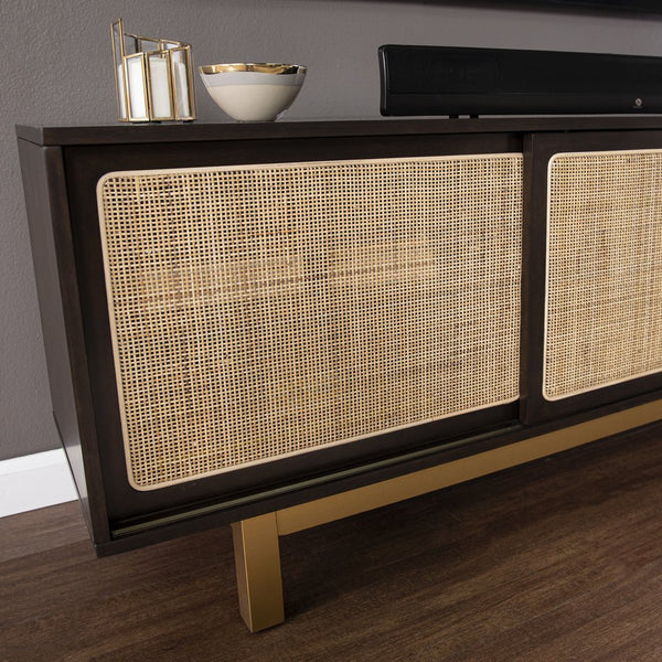 Safavieh Carondale Rattan Panel Media Console With Birch Veneer Mdf And Adjustable Cabinet Storage MS1096313