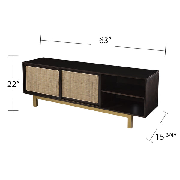 Safavieh Carondale Rattan Panel Media Console With Birch Veneer Mdf And Adjustable Cabinet Storage MS1096313