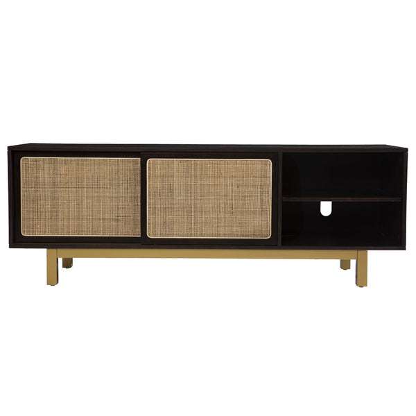 Safavieh Carondale Rattan Panel Media Console With Birch Veneer Mdf And Adjustable Cabinet Storage MS1096313