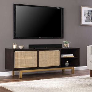 Safavieh Carondale Rattan Panel Media Console With Birch Veneer Mdf And Adjustable Cabinet Storage MS1096313