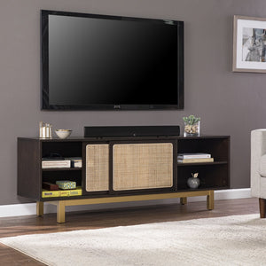 Safavieh Carondale Rattan Panel Media Console With Birch Veneer Mdf And Adjustable Cabinet Storage MS1096313