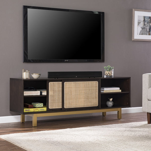 Safavieh Carondale Rattan Panel Media Console With Birch Veneer Mdf And Adjustable Cabinet Storage MS1096313