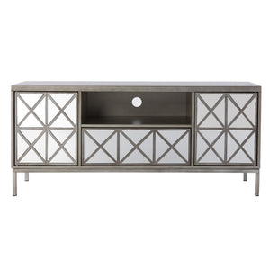 Safavieh Downley Mirrored Media Console With Push Open Cabinets And Cord Management For Living Rooms MS1128113