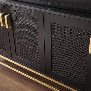 Safavieh Rolliston Ash Veneer Media Console With Rattan Doors And Cord Management Storage MS1165856