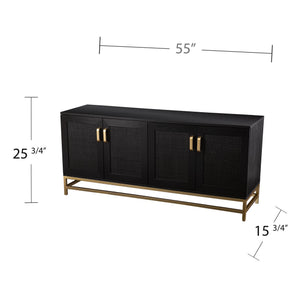 Safavieh Rolliston Ash Veneer Media Console With Rattan Doors And Cord Management Storage MS1165856