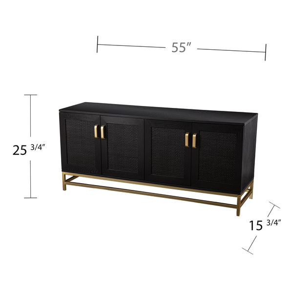 Safavieh Rolliston Ash Veneer Media Console With Rattan Doors And Cord Management Storage MS1165856