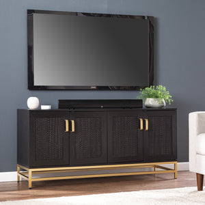 Safavieh Rolliston Ash Veneer Media Console With Rattan Doors And Cord Management Storage MS1165856