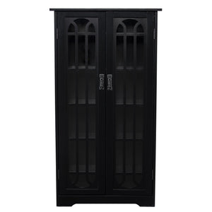 Safavieh Window Pane Media Cabinet With Tempered Glass Doors And Adjustable Shelves For Living Rooms MS1221912
