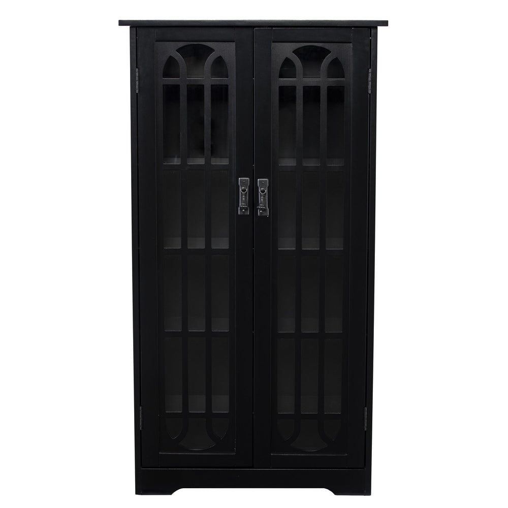 Safavieh Window Pane Media Cabinet With Tempered Glass Doors And Adjustable Shelves For Living Rooms MS1221912