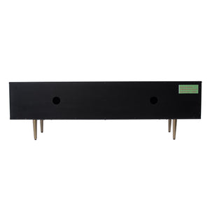 Safavieh Pilston Low Profile Media Console With Four Door Storage And Gold Accents For Living Room MS1222156