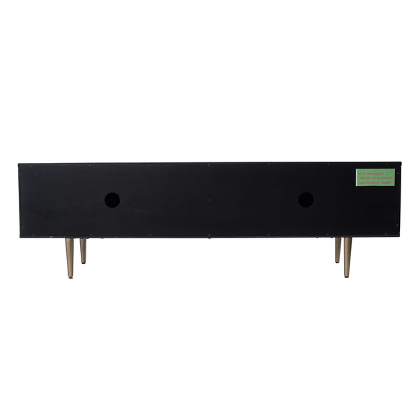 Safavieh Pilston Low Profile Media Console With Four Door Storage And Gold Accents For Living Room MS1222156