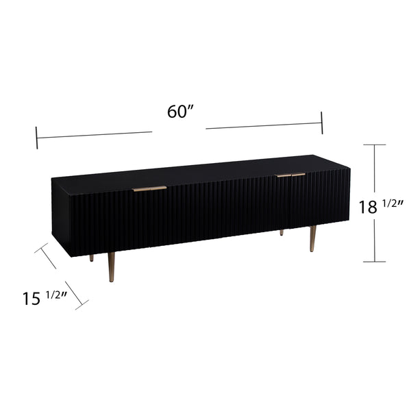 Safavieh Pilston Low Profile Media Console With Four Door Storage And Gold Accents For Living Room MS1222156