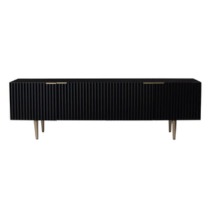 Safavieh Pilston Low Profile Media Console With Four Door Storage And Gold Accents For Living Room MS1222156