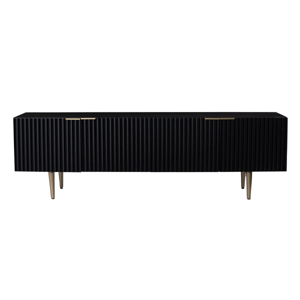 Safavieh Pilston Low Profile Media Console With Four Door Storage And Gold Accents For Living Room MS1222156