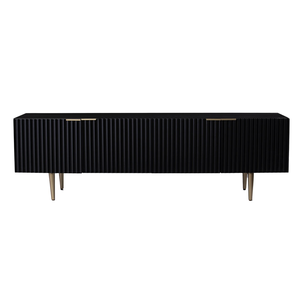 Safavieh Pilston Low Profile Media Console With Four Door Storage And Gold Accents For Living Room MS1222156