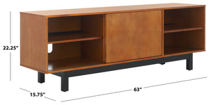 Safavieh Mainebury Engineered Wood Media Console With Open Shelving For Modern Living Rooms MS1272413