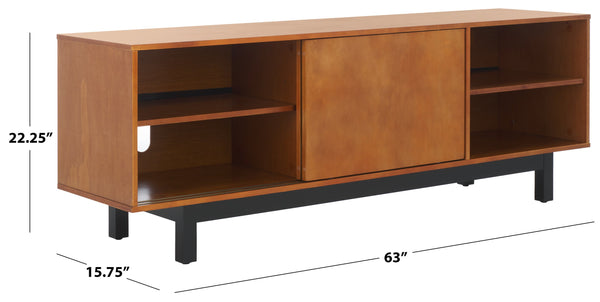 Safavieh Mainebury Engineered Wood Media Console With Open Shelving For Modern Living Rooms MS1272413