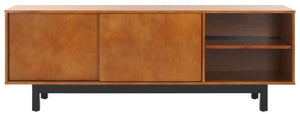 Safavieh Mainebury Engineered Wood Media Console With Open Shelving For Modern Living Rooms MS1272413