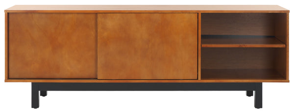 Safavieh Mainebury Engineered Wood Media Console With Open Shelving For Modern Living Rooms MS1272413