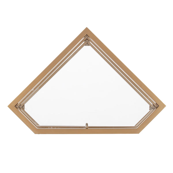 Safavieh Jaymes Three Tier Corner Tv Stand With Tempered Glass Shelves And Iron Frame In Gold MS5724