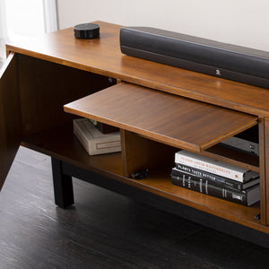 Safavieh Welling Midcentury Modern Media Console With Rubberwood Legs And Three Door Storage MS6696