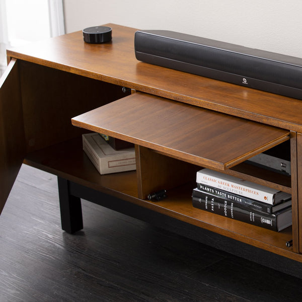 Safavieh Welling Midcentury Modern Media Console With Rubberwood Legs And Three Door Storage MS6696