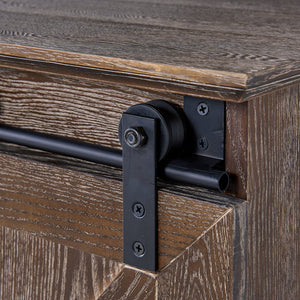Safavieh Holmes Farmhouse Tv Stand With Sliding Barn Doors Ash Veneer Mdf And Iron Hardware MS8099