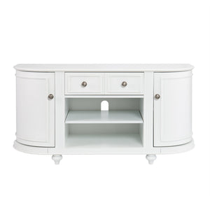 Safavieh Dandridge Classic White Media Console With Curved Doors Poplar Legs And Cable Management MS8342