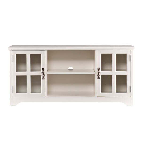 Safavieh Remington Farmhouse Media Stand With Tempered Glass Top And Windowpane Cabinet Doors MS9908