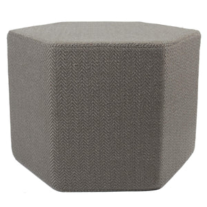 Jaipur Living Jaipur Living Hexagonal Gray Chevron Pouf Sculptural Accent for Modern Rooms POF100545