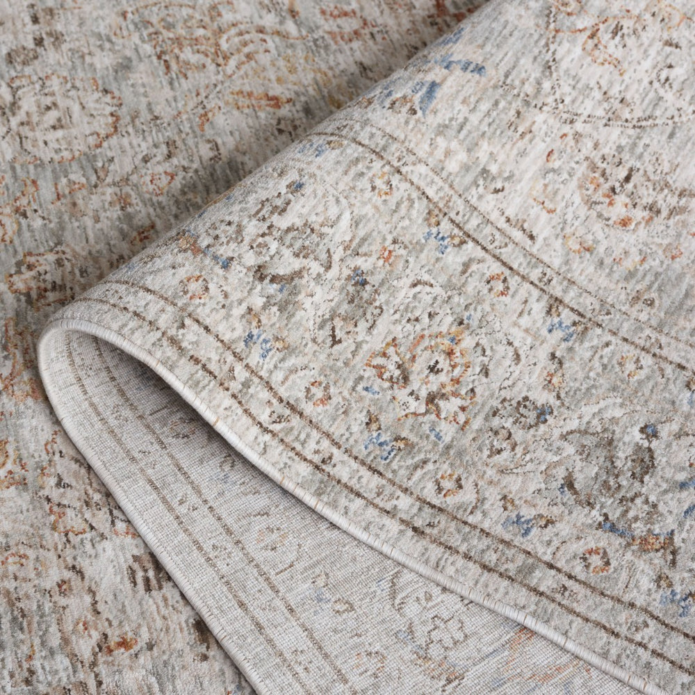 Safavieh Mason Transitional Area Rug - Exquisite Power Loomed Polyester With Elegant Floral Patterns Grey ,Ivory Rust Polyester Msn104f-9