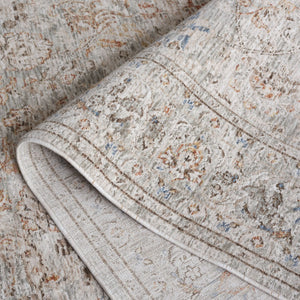 Safavieh Mason Transitional Area Rug - Exquisite Power Loomed Polyester With Elegant Floral Patterns Grey ,Ivory Rust Polyester Msn104f-9