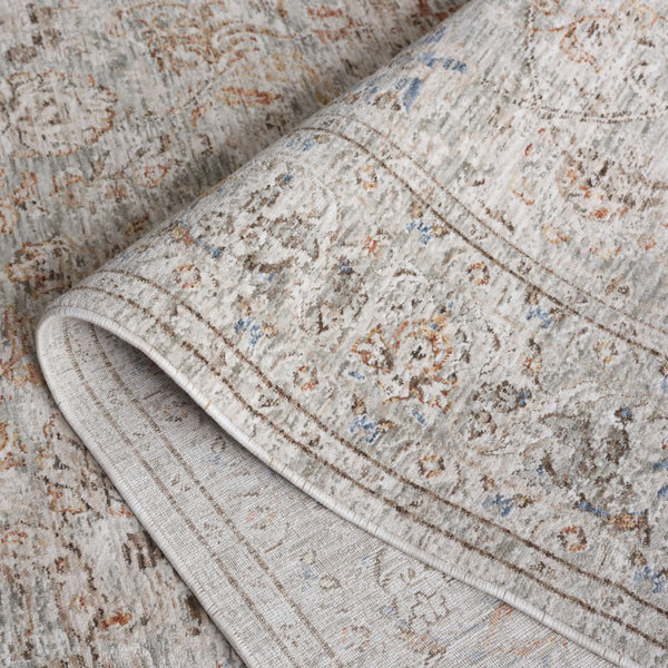 Safavieh Mason Transitional Area Rug - Exquisite Power Loomed Polyester With Elegant Floral Patterns Grey ,Ivory Rust Polyester Msn104f-9