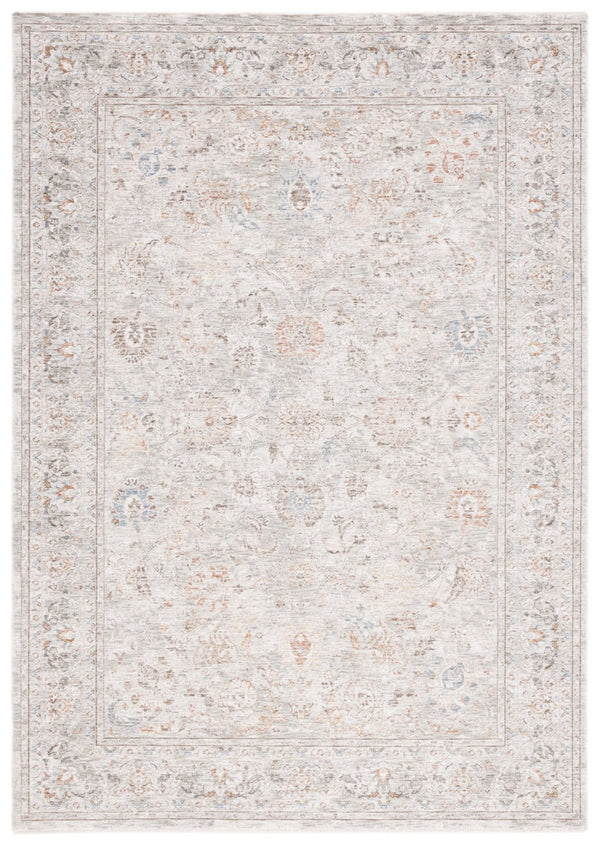 Safavieh Mason Transitional Area Rug - Exquisite Power Loomed Polyester With Elegant Floral Patterns Grey ,Ivory Rust Polyester Msn104f-9