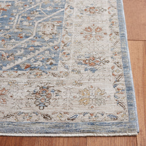 Safavieh Mason 8' X 10' Transitional Area Rug – Elegant Blue, Beige, And Rust Floral Design For Home Decor Blue ,Beige Rust Polyester Msn105m-8