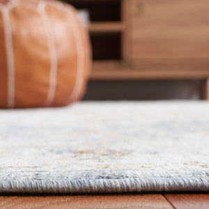 Safavieh Mason 8' X 10' Transitional Area Rug – Elegant Blue, Beige, And Rust Floral Design For Home Decor Blue ,Beige Rust Polyester Msn105m-8