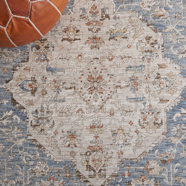 Safavieh Mason 8' X 10' Transitional Area Rug – Elegant Blue, Beige, And Rust Floral Design For Home Decor Blue ,Beige Rust Polyester Msn105m-8
