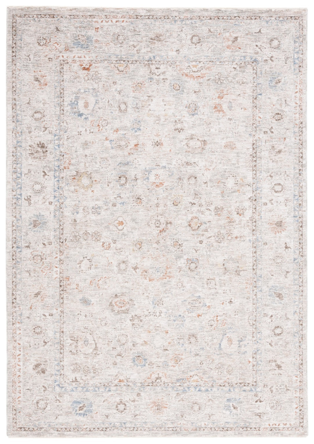Safavieh Mason Exquisite Turkish Area Rug - Durable Floral Design, Plush Comfort, Perfect For Any Decor Ivory ,Blue Rust Polyester Msn107a-9