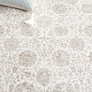 Safavieh Mason Area Rug - Elegant Transitional Design With Floral Motifs For Stylish Home Decor Enhancement Ivory ,Beige Grey Polyester Msn113a-6sq