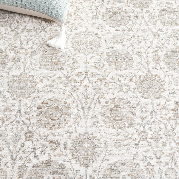 Safavieh Mason Area Rug - Elegant Transitional Design With Floral Motifs For Stylish Home Decor Enhancement Ivory ,Beige Grey Polyester Msn113a-6sq